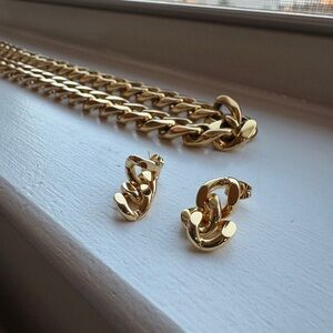 Mason & Madison Gold Chunky Chain Necklace and Earrings Set